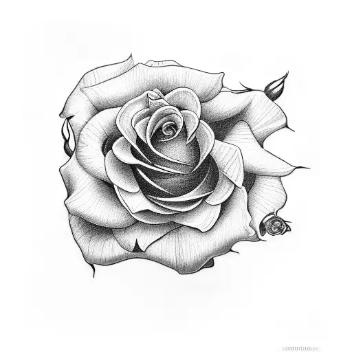 Intertwined Narcissus And Rose Flowers