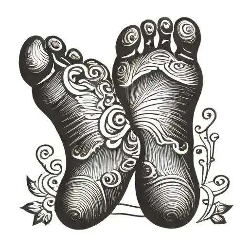 Footprint With Kids Name Tatto