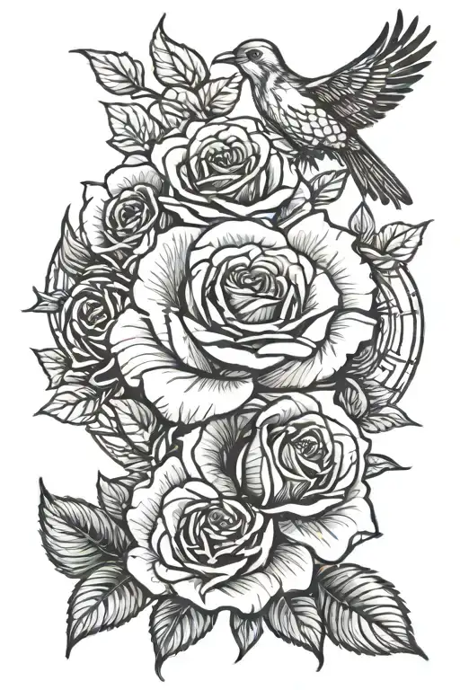 Rose With Birds