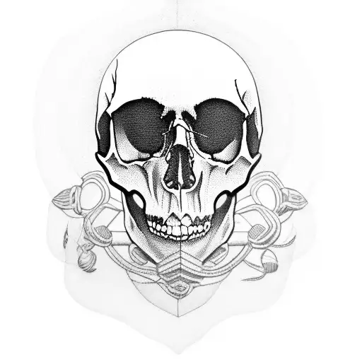 Skull With Cycling Helmet