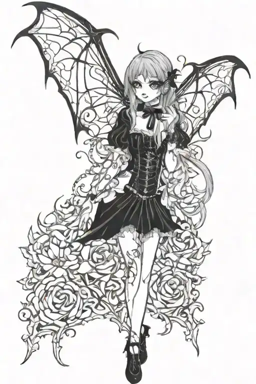 Vampire Anime Girl In Gothic Attire