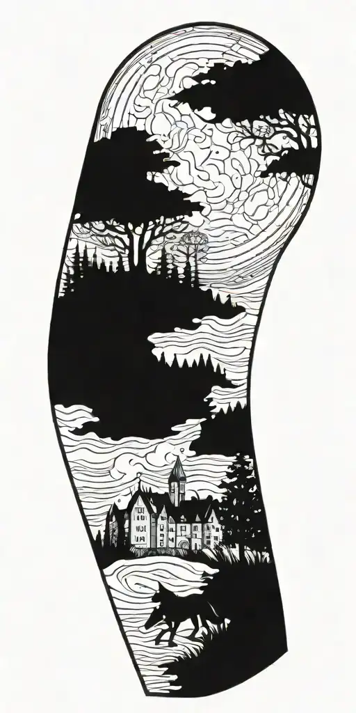 Castle Wolf Moon Woods Leading