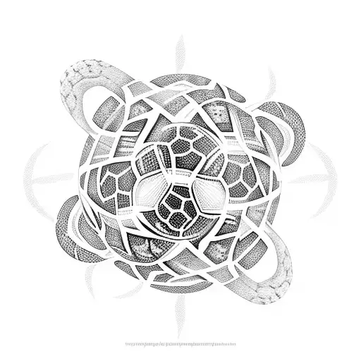 A Soccer Ball Made Of Snakes And Flowers