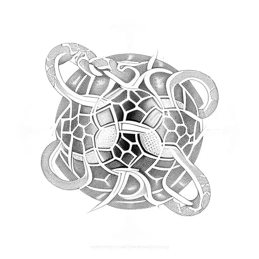 A Soccer Ball Made Of Snakes And Flowers