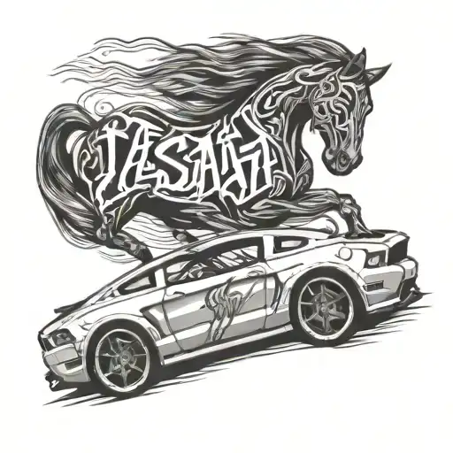 The Name Isaiah With A Mustang Car Drifting