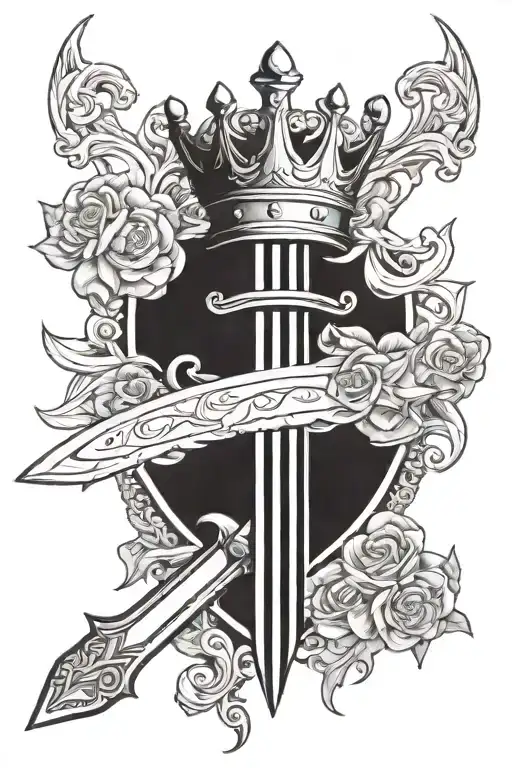 Sword With Crown In Front