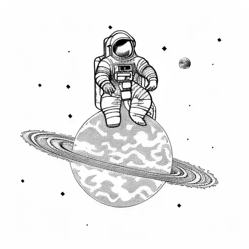 An Astronaut Sitting On Top Of A Planet