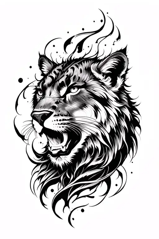 Wild Animal On A Dark Background Inner Arm