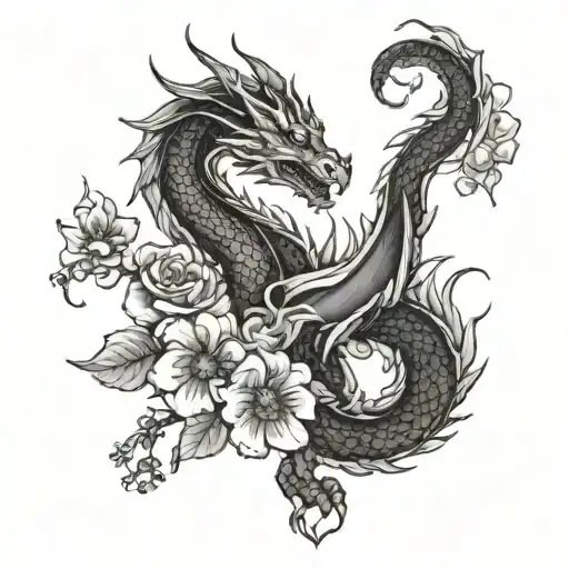 Dragon In Flowers