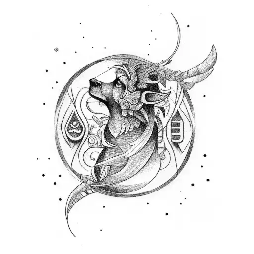 A Side-by-side Design Incorporating The Zodiac Signs Virgo And Aries