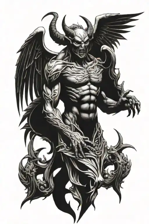 Full-length Demon With Wings
