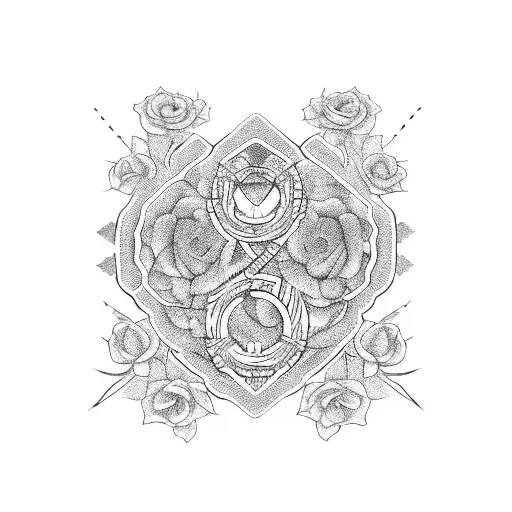 Family Tree With Rings And Roses