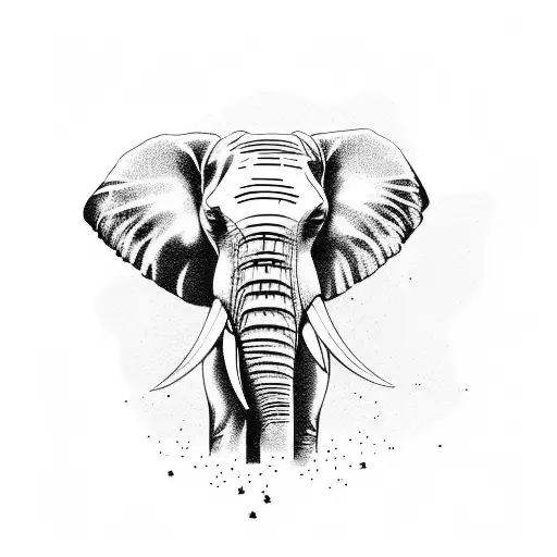 Elephant Silhouette With Anouk And Gloria's Birthdates In Morse Code