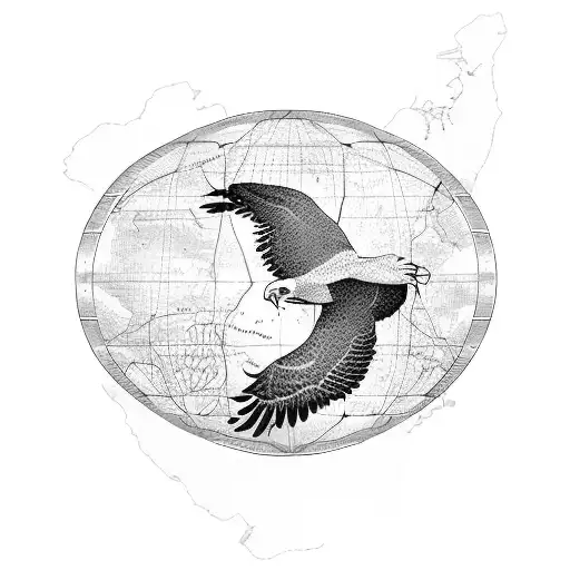 A Map Of The United States With An Eagle Flying Across It