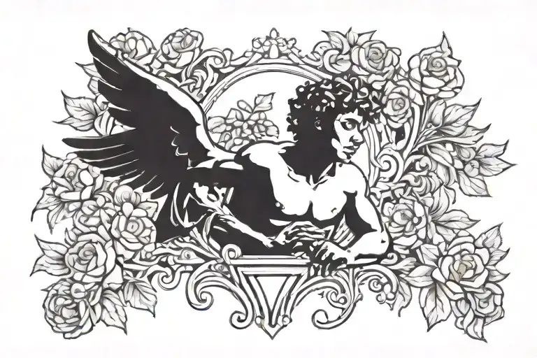 Cupid On Chest With Background