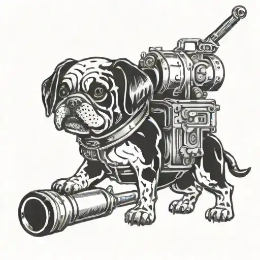 Dog Armed With Gatling