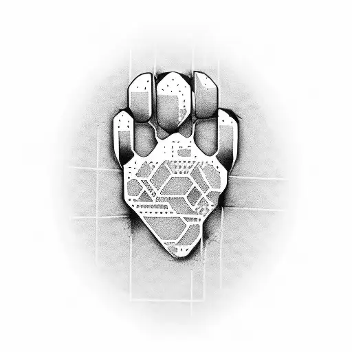 A Dog Paw Print Made Up Of Binary Code