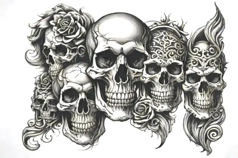 Sleeve Forearm Gothic 15 To 20Cm Size Skull