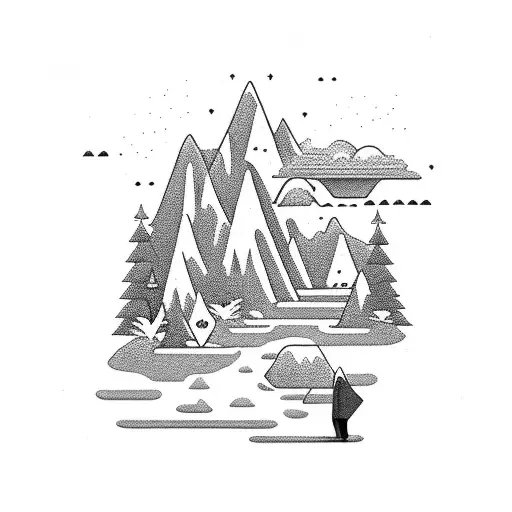 A Developer Coding While Standing Under A Waterfall Surrounded By Nature