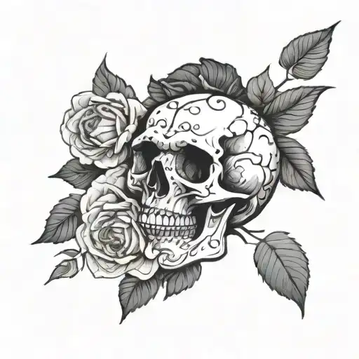 Skull And Flowers