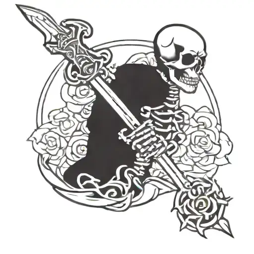 Skeleton Holding Sword