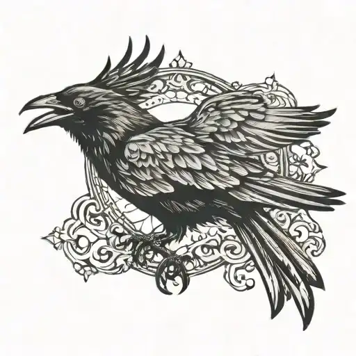 Gothic Crow Flying With The Words Dream The Crow Black Dream