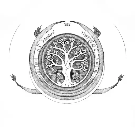 Family Tree With Rings And Roses