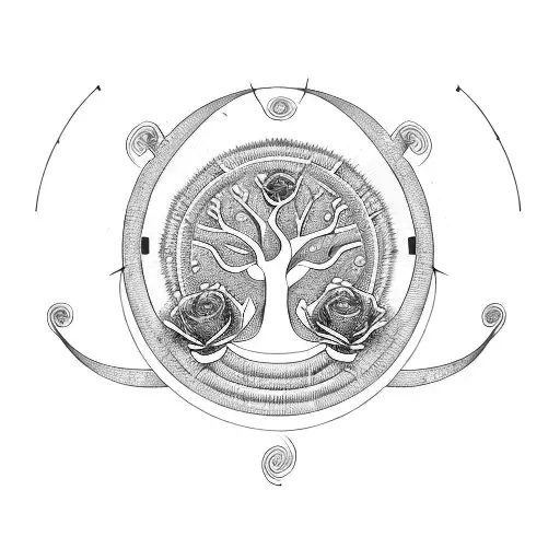 Family Tree With Rings And Roses