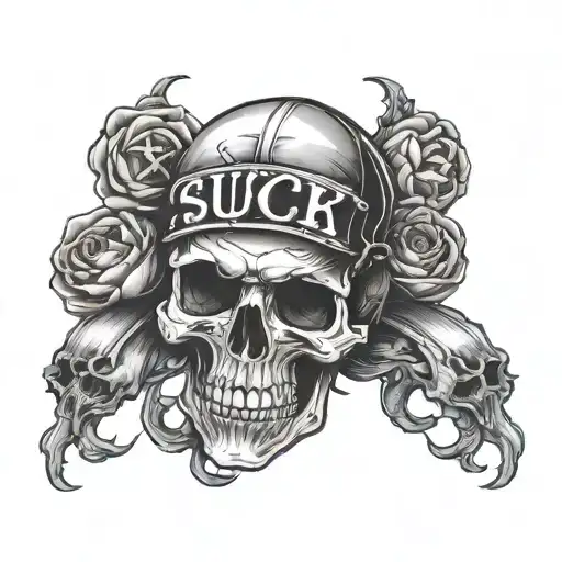 Embrace The Suck Slogan With Skull