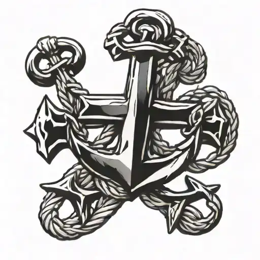 Anchor And Cross Intertwined