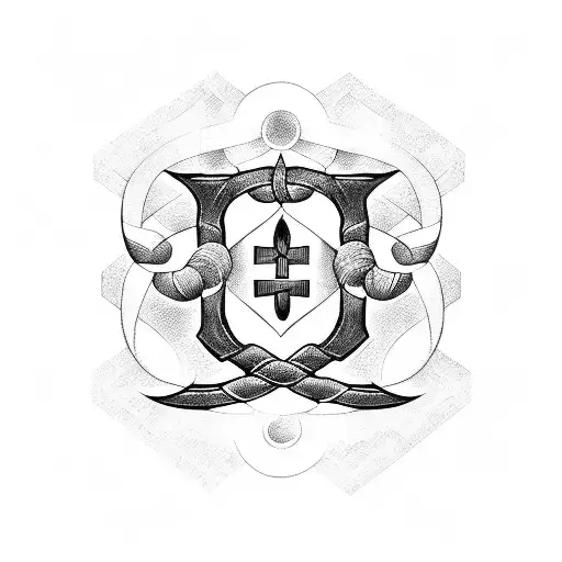 Incorporate Nordic Runes Into A Blackwork Tattoo Of A Doctor's Caduceus Symbol