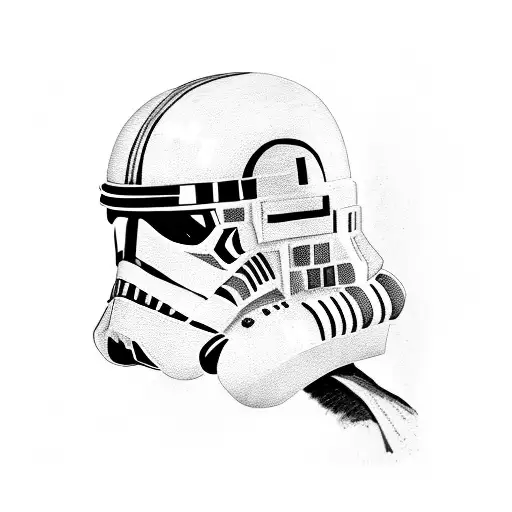 A Clone Trooper Helmet Adorned With Intricate Bird Feathers