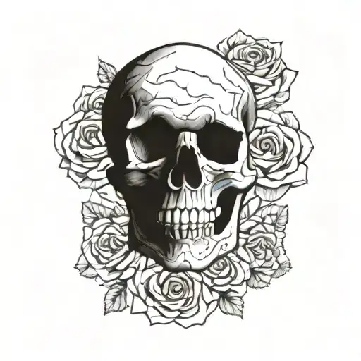 Skull And Roses Surrounding