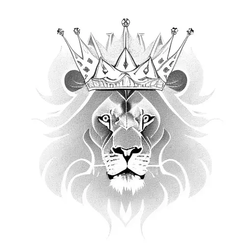 A Powerful Lion With A Crown Symbolizing Strength And Courage