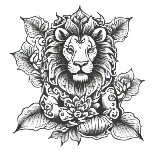 Lotus Flower Sober Lion Wearing