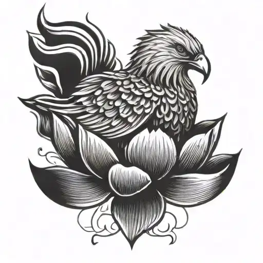 Lotus Flower Sober Eagle Wearing
