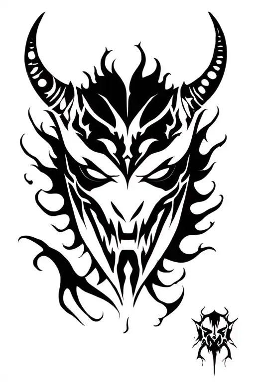 Oni Mask Toxic Gaming Symbols Representing