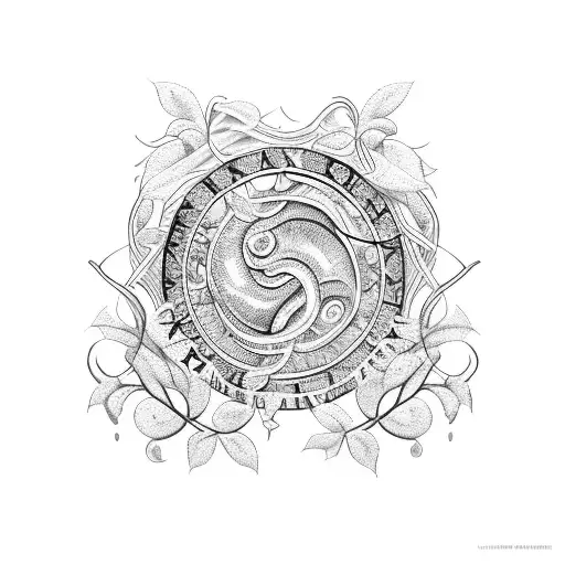 Roman Numerals With Vines And Cursive Writing