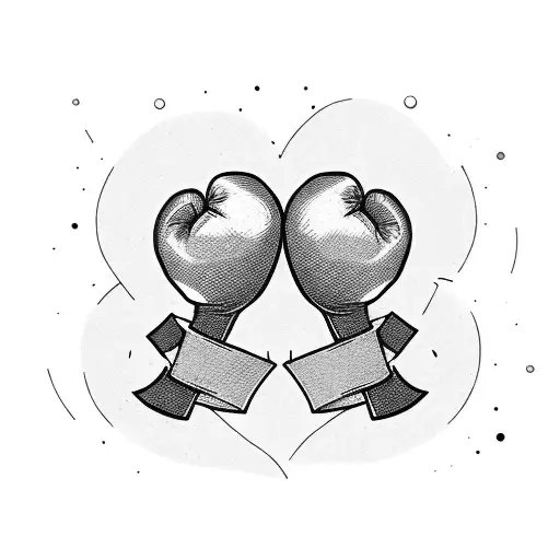 Love Fights Symbolized As Two Entangled Hearts With Boxing Gloves