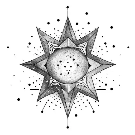 Galaxy-themed Star Constellation With A Mother And Child Silhouette