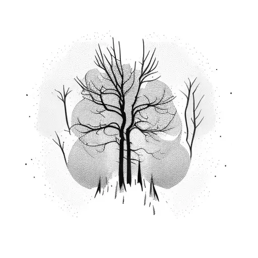 Burnt Tree With New Growth