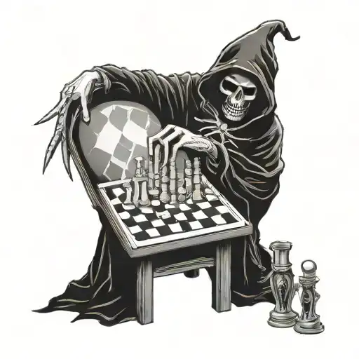 Grim Reaper Laying Chess