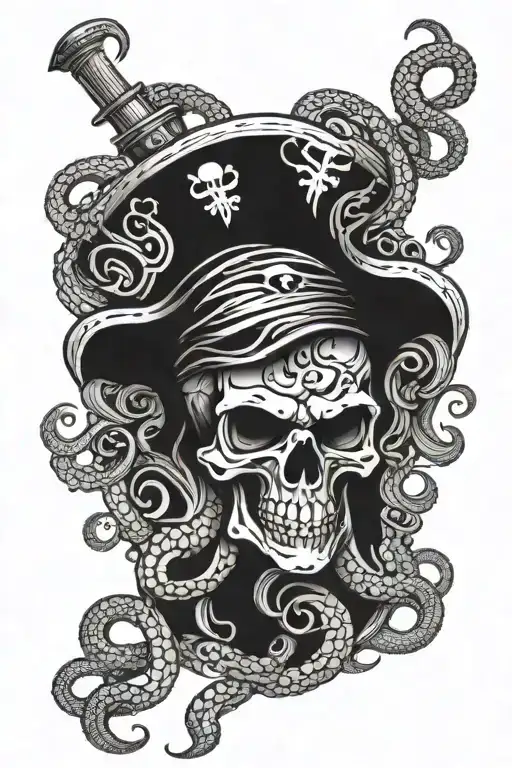 Pirate Skull And Octopus Wrapped
