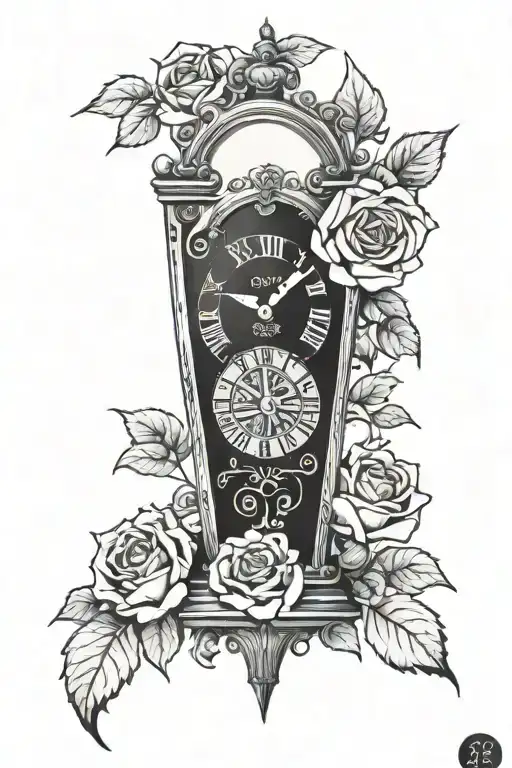 Forearm Tattoo Image Of Rose Clock Lion And Date 2007