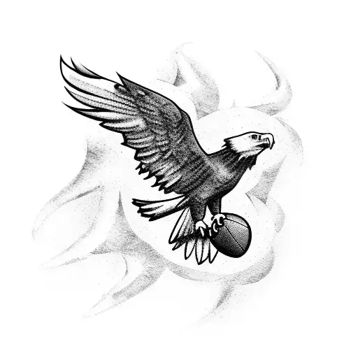 Football Player Scoring A Goal With An Eagle Soaring Above