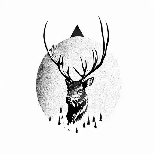 A Majestic Elk Standing On Top Of A Mountain Peak