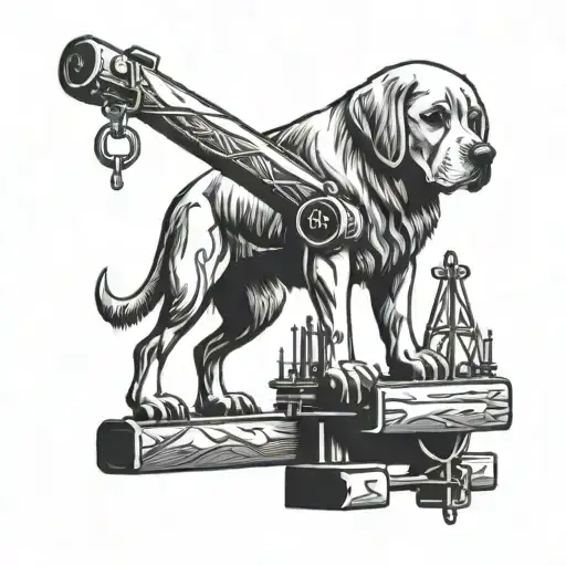 A Construction Crane Lifting A Giant Dog Bone