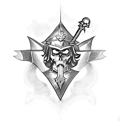 Saint Michael With Black Cloak And Sword