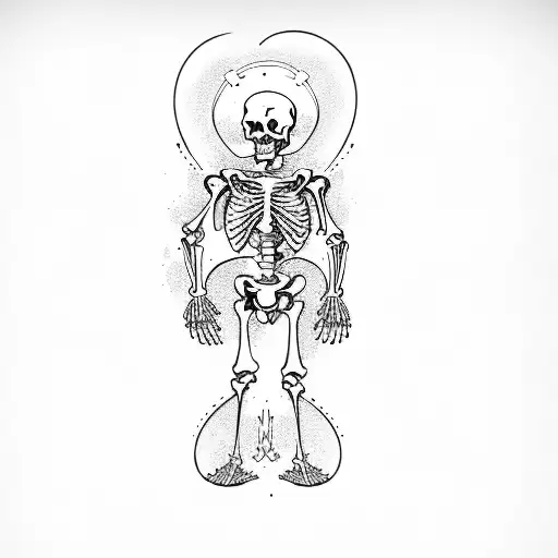 A White Figure With A Skeleton