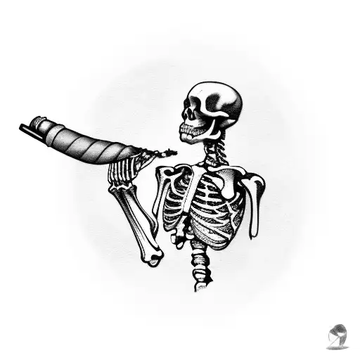 Skeleton Smoking A Cigar